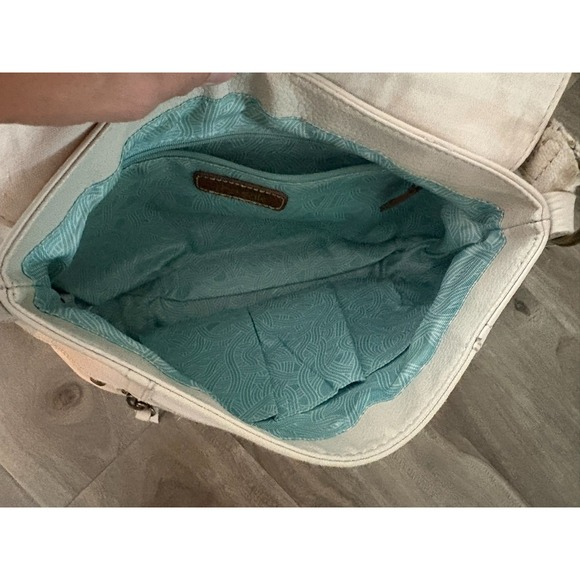 The Sak Leather Crossbody Bag Ivory Cream Pockets Adjustable Strap - Picture 8 of 12